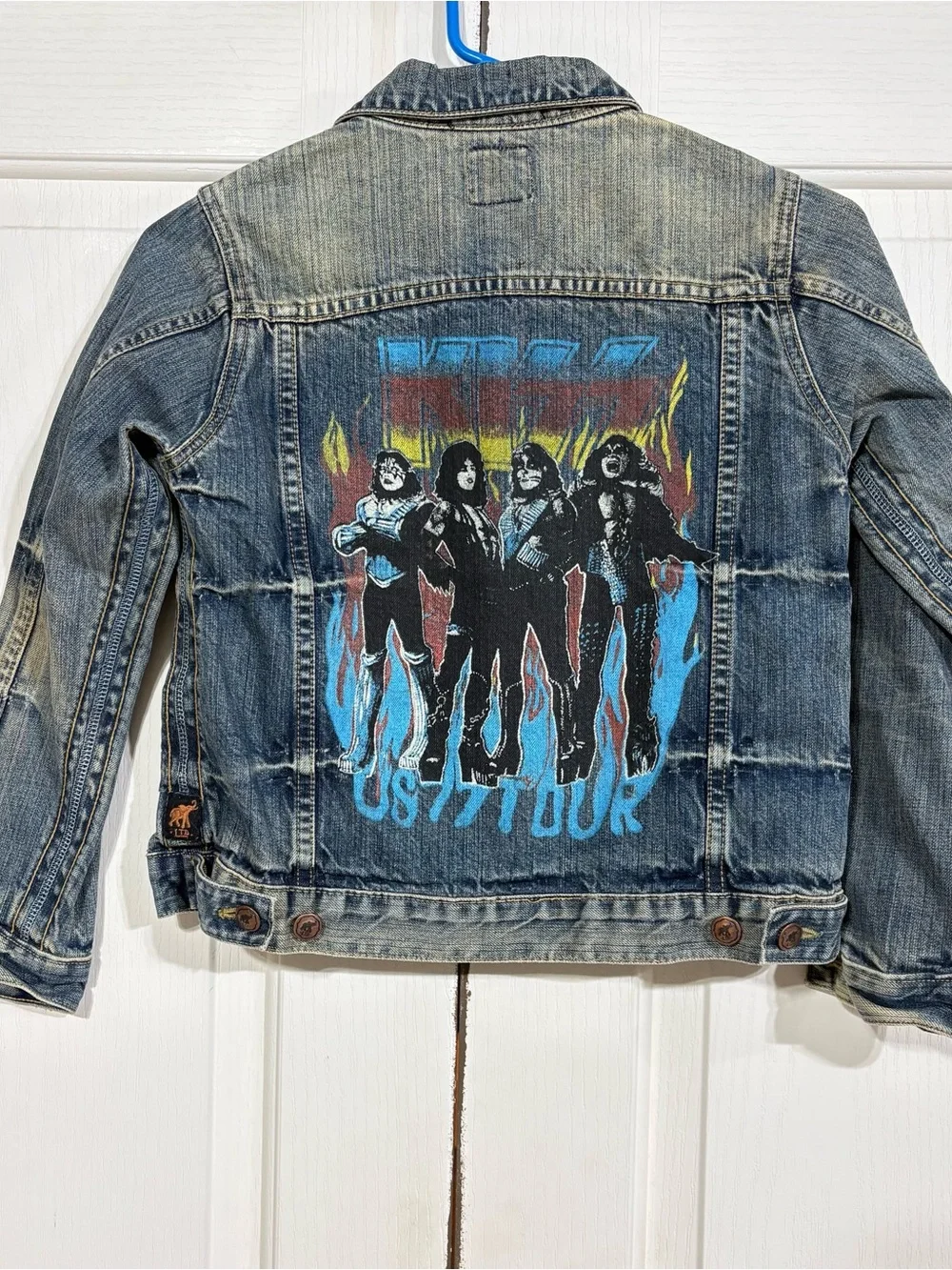 VTG 2005 Trunk Ltd Kiss Denim Jacket Reserve 88/150 Kids XL 16 P2P 1977 Graphic